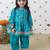 Blue printed cotton kurta set
