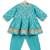 Blue printed cotton kurta set