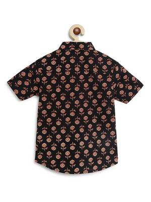 Black printed cotton shirt 2