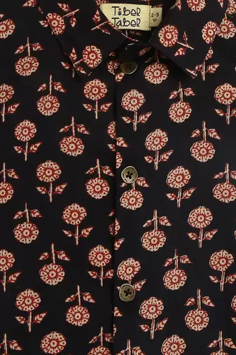 Black printed cotton shirt