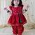 Red embroidered cotton kurta set