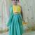 Yellow embroidered cotton lehenga