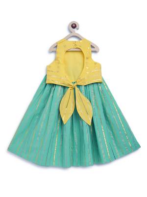Yellow embroidered cotton lehenga 2