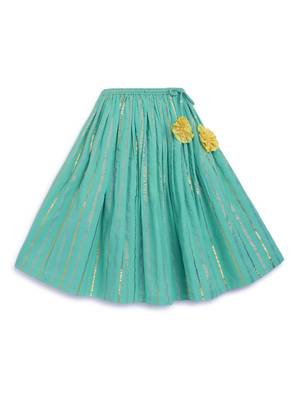 Yellow embroidered cotton lehenga 3
