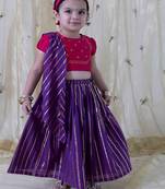 Purple plain cotton lehenga