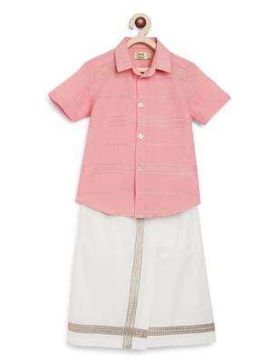 Pink plain cotton co ord set 3