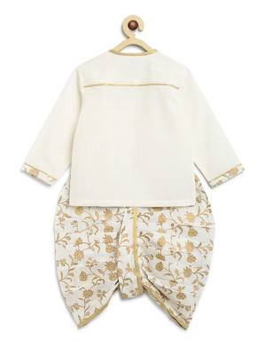 White embroidered cotton kurta set 4