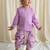 Purple embroidered cotton kurta set