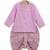 Purple embroidered cotton kurta set