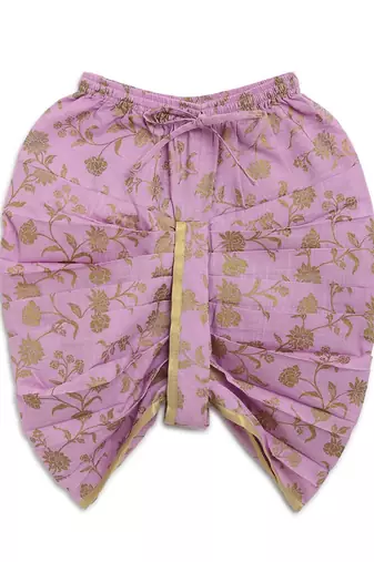 Purple embroidered cotton kurta set