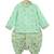 Green embroidered cotton kurta set