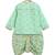 Green embroidered cotton kurta set
