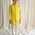 Yellow embroidered cotton nehru jacket set