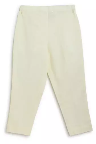 Yellow embroidered cotton nehru jacket set