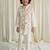 Cream embroidered cotton nehru jacket set