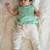 Green embroidered cotton jhabla set