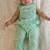 Green embroidered cotton jhabla set