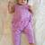 Purple embroidered cotton jhabla set