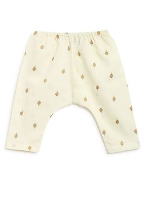 Cream embroidered cotton jhabla set 4