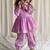 Purple embroidered cotton kurta set
