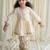Cream embroidered cotton kurta set