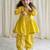 Yellow embroidered cotton kurta set
