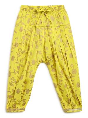 Yellow embroidered cotton kurta set 5