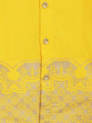 Yellow embroidered cotton shirt 4