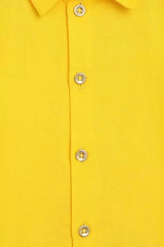 Yellow embroidered cotton shirt