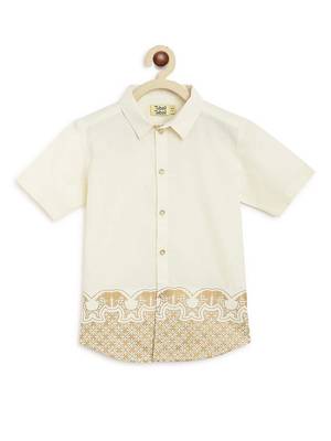 Cream embroidered cotton shirt 2