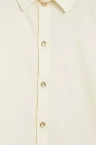 Cream embroidered cotton shirt
