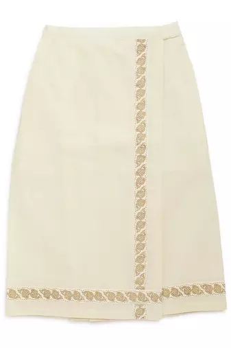 Yellow embroidered cotton co ord set