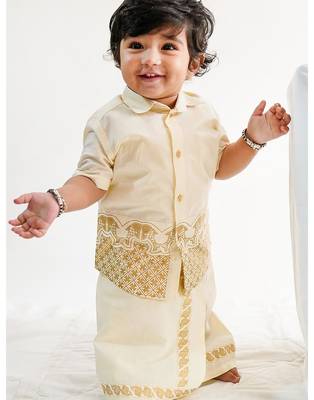 Cream embroidered cotton co ord set 1