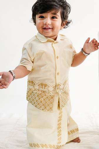 Cream embroidered cotton co ord set