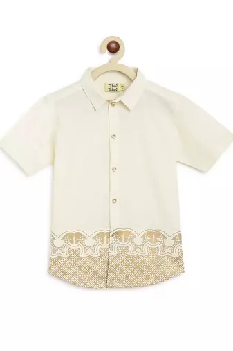 Cream embroidered cotton co ord set
