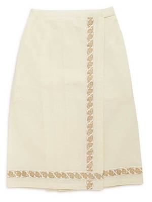 Cream embroidered cotton co ord set 3