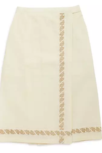 Cream embroidered cotton co ord set