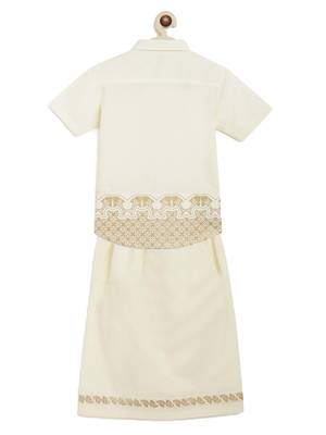 Cream embroidered cotton co ord set 5