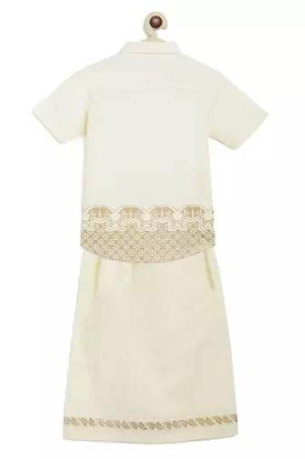 Cream embroidered cotton co ord set