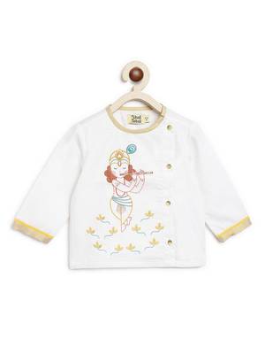 White embroidered cotton kurta set 4