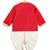 Red embroidered cotton kurta set