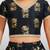 Jbn creations girls black dupion silk lehenga set - rose gold foil print traditional outfit