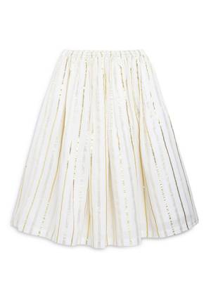 White embroidered cotton lehenga 5