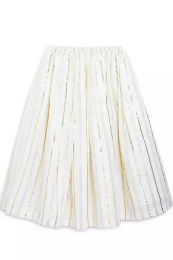 White embroidered cotton lehenga