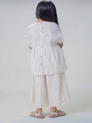 White embroidered cotton co ord set 2