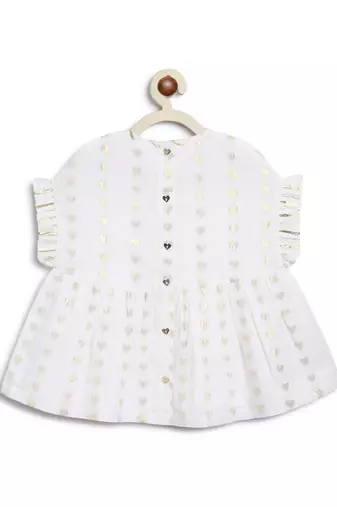 White embroidered cotton co ord set