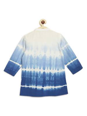Blue plain cotton kurta 3