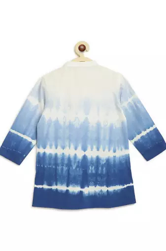 Blue plain cotton kurta