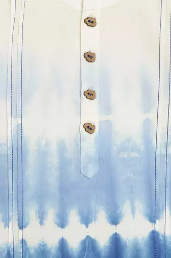 Blue plain cotton kurta