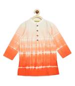 Orange plain cotton kurta